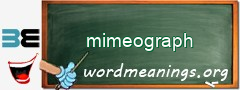 WordMeaning blackboard for mimeograph